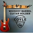 Whiskey Barrel Stave 3Guitar Wall Mount Instrument Mount for Guitar