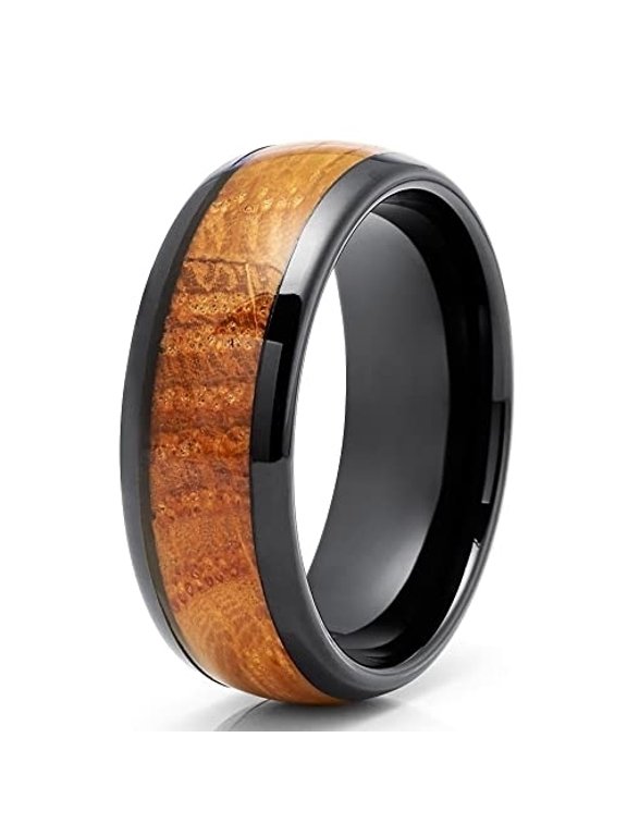 Whiskey Barrel Wedding Ring,Tungsten Wedding Ring,Whiskey Barrel Wedding Band,Black Wedding Ring,Mn8mm Wedding