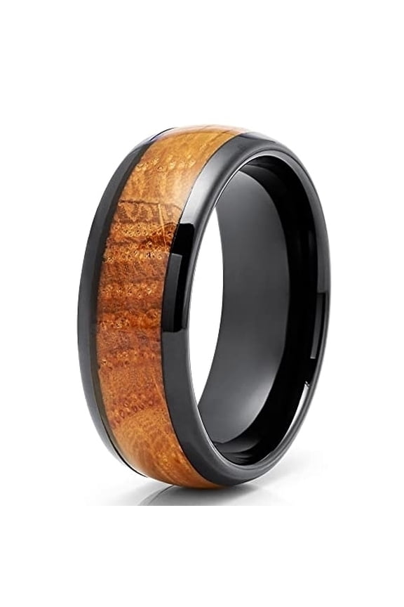 Whiskey Barrel Wedding Ring,Tungsten Wedding Ring,Whiskey Barrel Wedding Band,Black Wedding Ring,Mn8mm Wedding