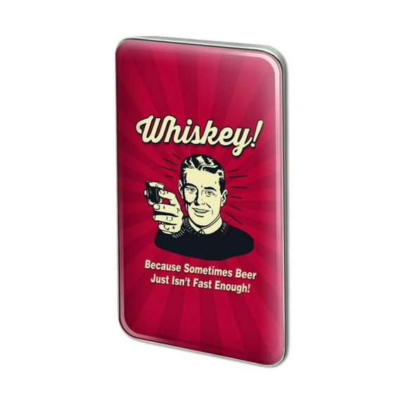 Whiskey Because Sometimes Beer Isn't Fast Enough Funny Humor Metal Rectangle Lapel Hat Pin Tie Tack Pinback