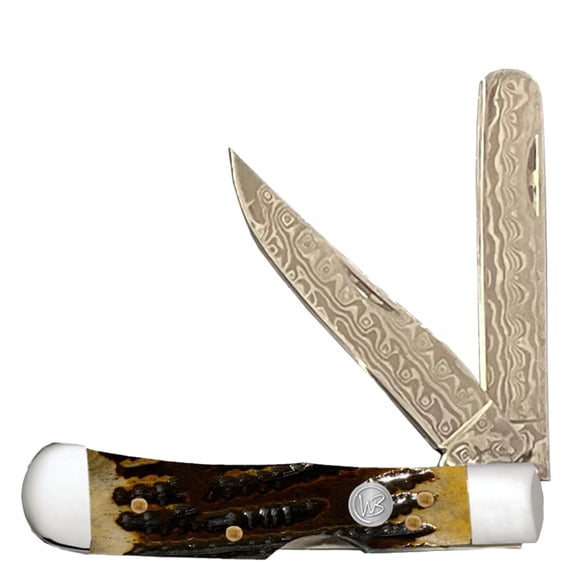 Whiskey Bent Honey Badger Trapper Bull Cutter Pocket Knife WB45-41
