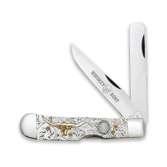 Whiskey Bent Knives Trapper Bullcutter Folding Knife, Clip Point & Locking Bullc
