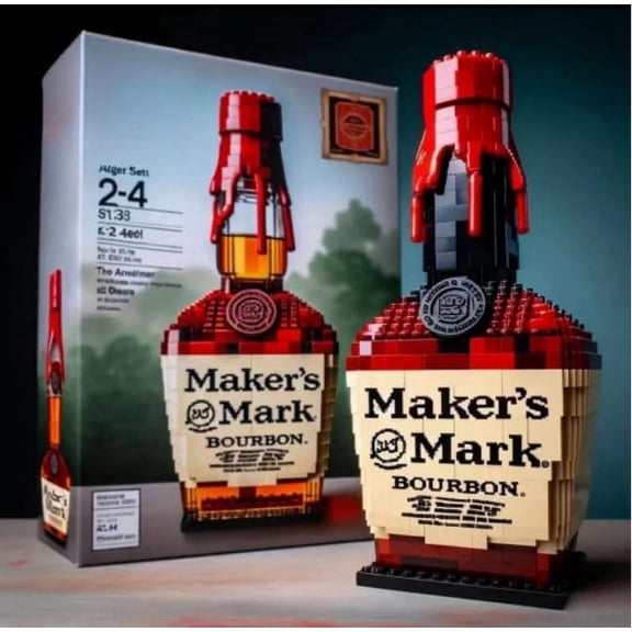Whiskey Bottle Building Block Set,Collectible Construction Kit,Creative Display Model for Home Bar Decor and Whiskey Enthusiasts