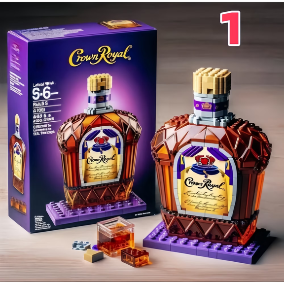 Whiskey Bottle Building Block Set,Collectible Construction Kit,Creative Display Model for Home Bar Decor and Whiskey Enthusiasts