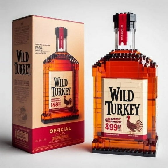 Whiskey Bottle Building Block Set,Collectible Construction Kit,Creative Display Model for Home Bar Decor and Whiskey Enthusiasts