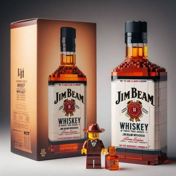 Whiskey Bottle Building Block Set,Collectible Construction Kit,Creative Display Model for Home Bar Decor and Whiskey Enthusiasts