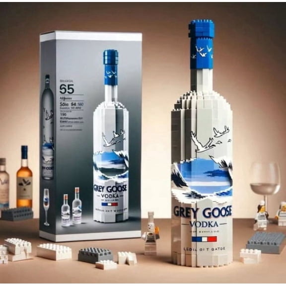 Whiskey Bottle Building Block Set,Collectible Construction Kit,Creative Display Model for Home Bar Decor and Whiskey Enthusiasts