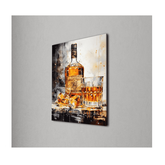 Whiskey Bottle Classic Bar Bourbon Kitchen Art Poster, Unframed Paper Poster 24x36in