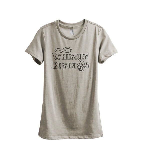 Whiskey Business Women's Fashion Relaxed T-Shirt Tee Heather Tan Medium