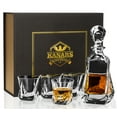 thumbnail image 1 of Whiskey Decanter, 22oz/650ml Twisted Scotch Decanter with 4pcs Crystal Whisky Glasses, 1 of 7