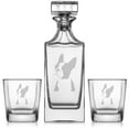 thumbnail image 1 of Whiskey Decanter Gift Set With 2 Whiskey Old Fashioned Rocks Glasses Boston Terrier Face, 1 of 1