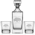 thumbnail image 1 of Whiskey Decanter Gift Set With 2 Whiskey Old Fashioned Rocks Glasses Buffalo Stay Wild Roam Free, 1 of 1