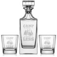 thumbnail image 1 of Whiskey Decanter Gift Set With 2 Whiskey Old Fashioned Rocks Glasses Camp More Worry Less Funny Camping, 1 of 1