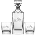 thumbnail image 1 of Whiskey Decanter Gift Set With 2 Whiskey Old Fashioned Rocks Glasses Cutting Horse, 1 of 1