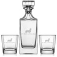 thumbnail image 1 of Whiskey Decanter Gift Set With 2 Whiskey Old Fashioned Rocks Glasses Funny It's Been A Long Day Corgi, 1 of 1