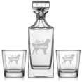 thumbnail image 1 of Whiskey Decanter Gift Set With 2 Whiskey Old Fashioned Rocks Glasses Golden Retriever 'Life is Golden', 1 of 1