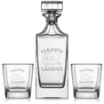 thumbnail image 1 of Whiskey Decanter Gift Set With 2 Whiskey Old Fashioned Rocks Glasses Happy Camper, 1 of 1