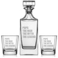 thumbnail image 1 of Whiskey Decanter Gift Set With 2 Whiskey Old Fashioned Rocks Glasses Pops The Man Myth Legend Grandfather, 1 of 1