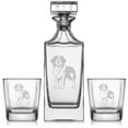 thumbnail image 1 of Whiskey Decanter Gift Set With 2 Whiskey Old Fashioned Rocks Glasses Saint Bernard Dog Stylized, 1 of 1