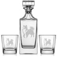 thumbnail image 1 of Whiskey Decanter Gift Set With 2 Whiskey Old Fashioned Rocks Glasses Shetland Sheepdog Stylized, 1 of 1