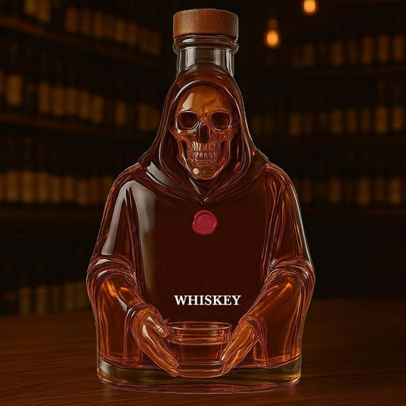 Whiskey Decanter, Handcrafted Glass Whiskey Decanter with Exquisite Details, Elegant Home Bar Accessory, Unique Gift for Whiskey Lovers, Premium Liquor Dispenser