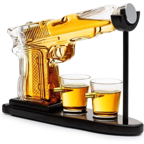 Whiskey Decanter Set,Whiskey Dispenser 230ml with Two Shot Glasses 50ml,Gifts for Men Dad