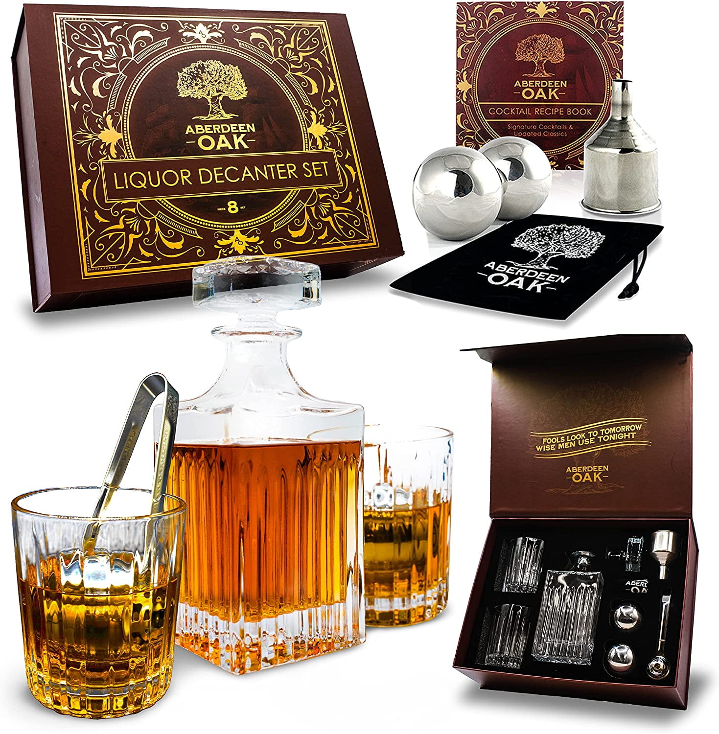 Fathers Day Husband Gifts from Wife, Gifts for Husband Bar Accessories,  Exquisite Whiskey Decanter Gift Set for Men, Gifts for Husband Bar  Accessories