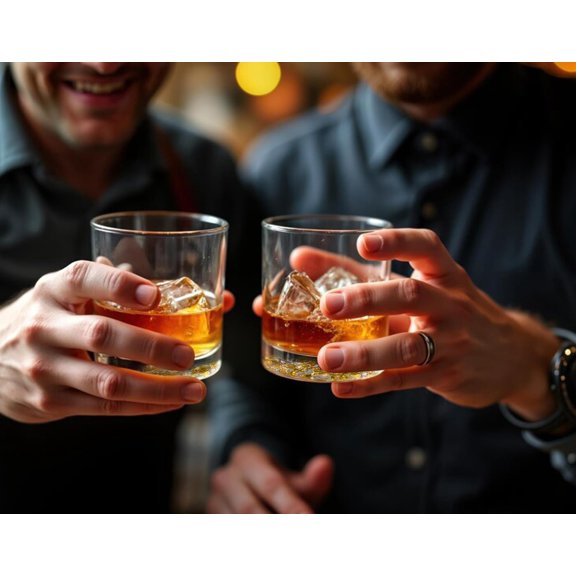Whiskey Decanter Set with Wooden Box, Lion Design Glasses 10oz & 25oz Bourbon Decanter with Stainless Steel Stones