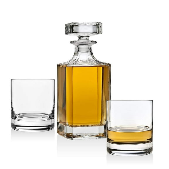Whiskey Decanter set for Liquor Scotch Bourbon or Wine, Includes 2 DOF whisky glasses