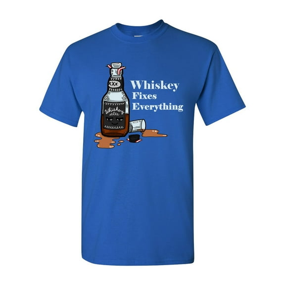 Whiskey Fixes Everything Adult DT T-Shirts Tee