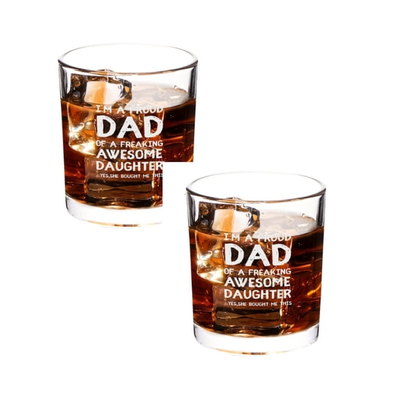 Glass for Dad - 10oz Novelty Drinking Glass, Fatherâs Day, Birthday, Christmas Gift for Dad from Daughter, Son, or Wife - Funny & Cool Gift Idea for Men