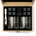 thumbnail image 1 of Whiskey Glass Gift Box Set with Whiskey Stones and 2 Rocks Glasses Pairs Well with an MBA Master of Business Administration Funny Graduate Graduation Grad, 1 of 1
