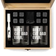 thumbnail image 1 of Whiskey Glass Gift Box Set with Whiskey Stones and 2 Rocks Glasses Best Cat Dad Ever, 1 of 1