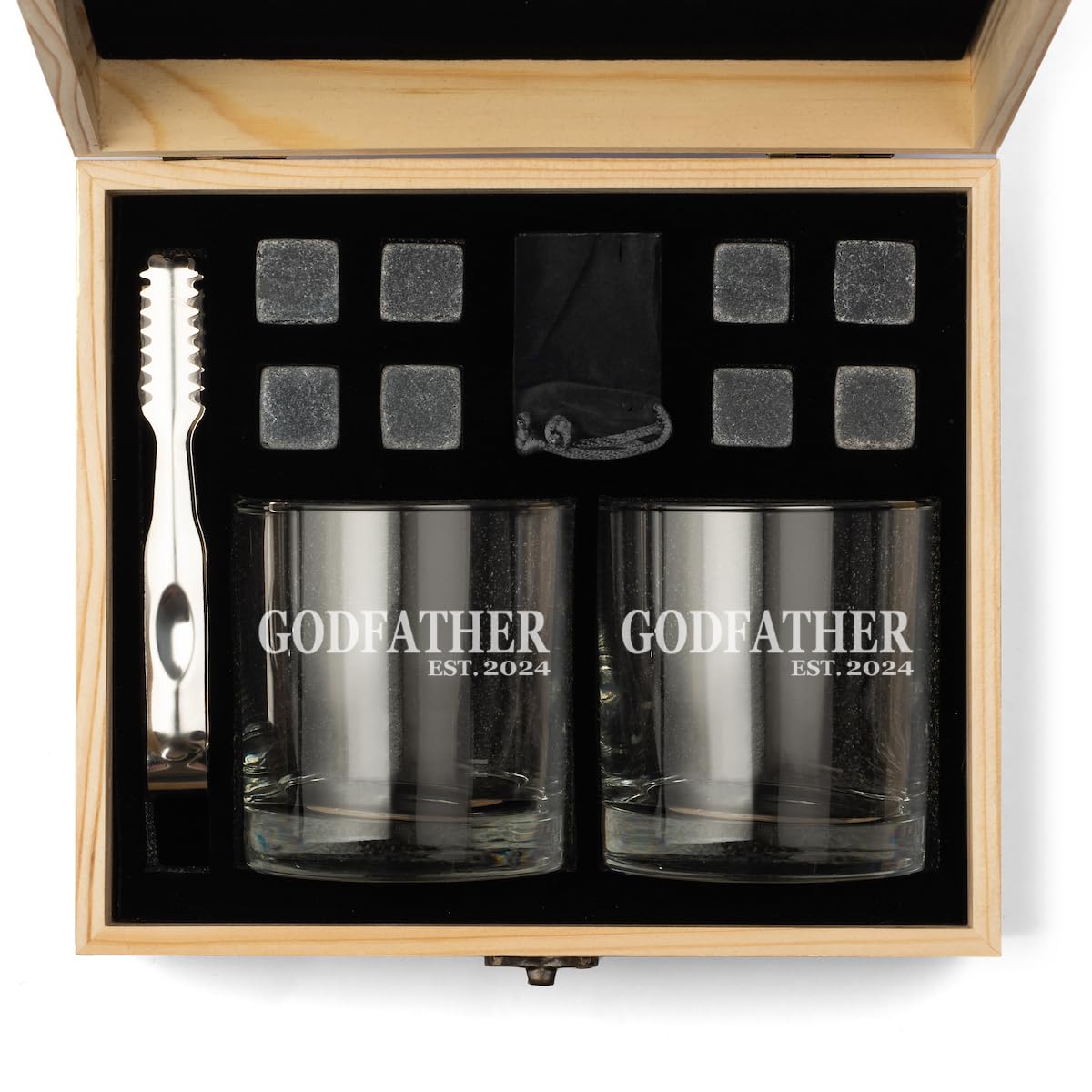 Funny Godfather Whiskey Glass - Gift For Best Uncle With Box & Card