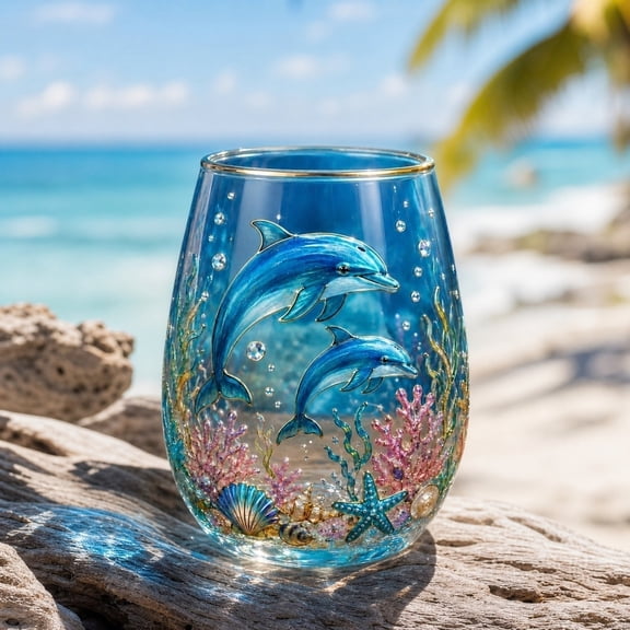 Whiskey Glass, Hand Blown Crystal Turtle Glass For Men, Lead-Free Barware Gift For Dad Husband, Unique Nautical Home Decor, 3.1x3.5 Inch