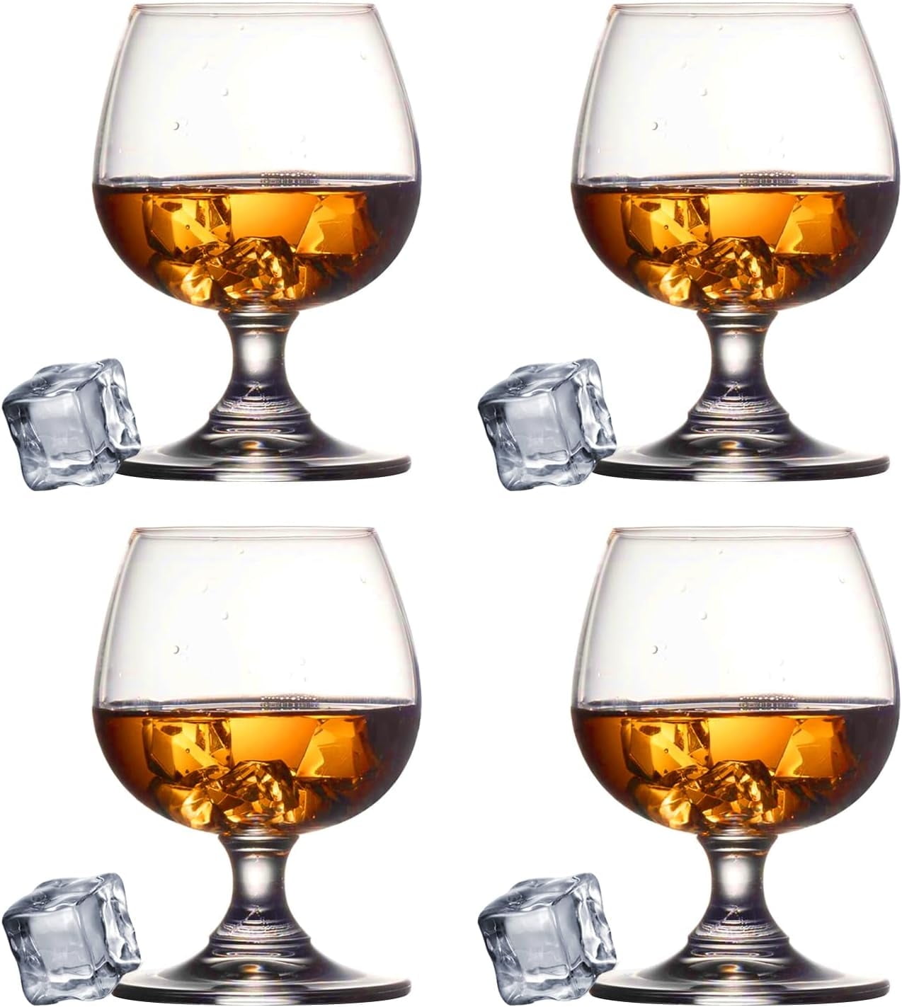 Whiskey Glasses Set of 4, Bourbon Glass, Old Fashioned Glasses, 11.5 Oz Short Stem Wine Glass for Spirits, Vodka, Scotch,Cognac, Brandy, Cocktails for New Year's