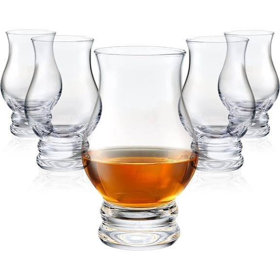 Whiskey Glasses Set of 6 - Clear Mint Julep Shot Glass Bar Gift Sake Sets, Old Fashioned Brandy Snifter Drinking Glasses Whisky Glass for Scotch Bourbon Liquor Tequila Gin Tonic Cognac Vodka Cocktail