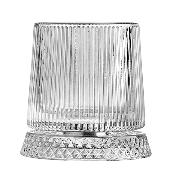 Whiskey Glasses with Base Crystal Rotatable Small Beverage Cups for Soda, Water, Milk, Whisky, Beer, Cocktail, Gifts for Men Women (F)