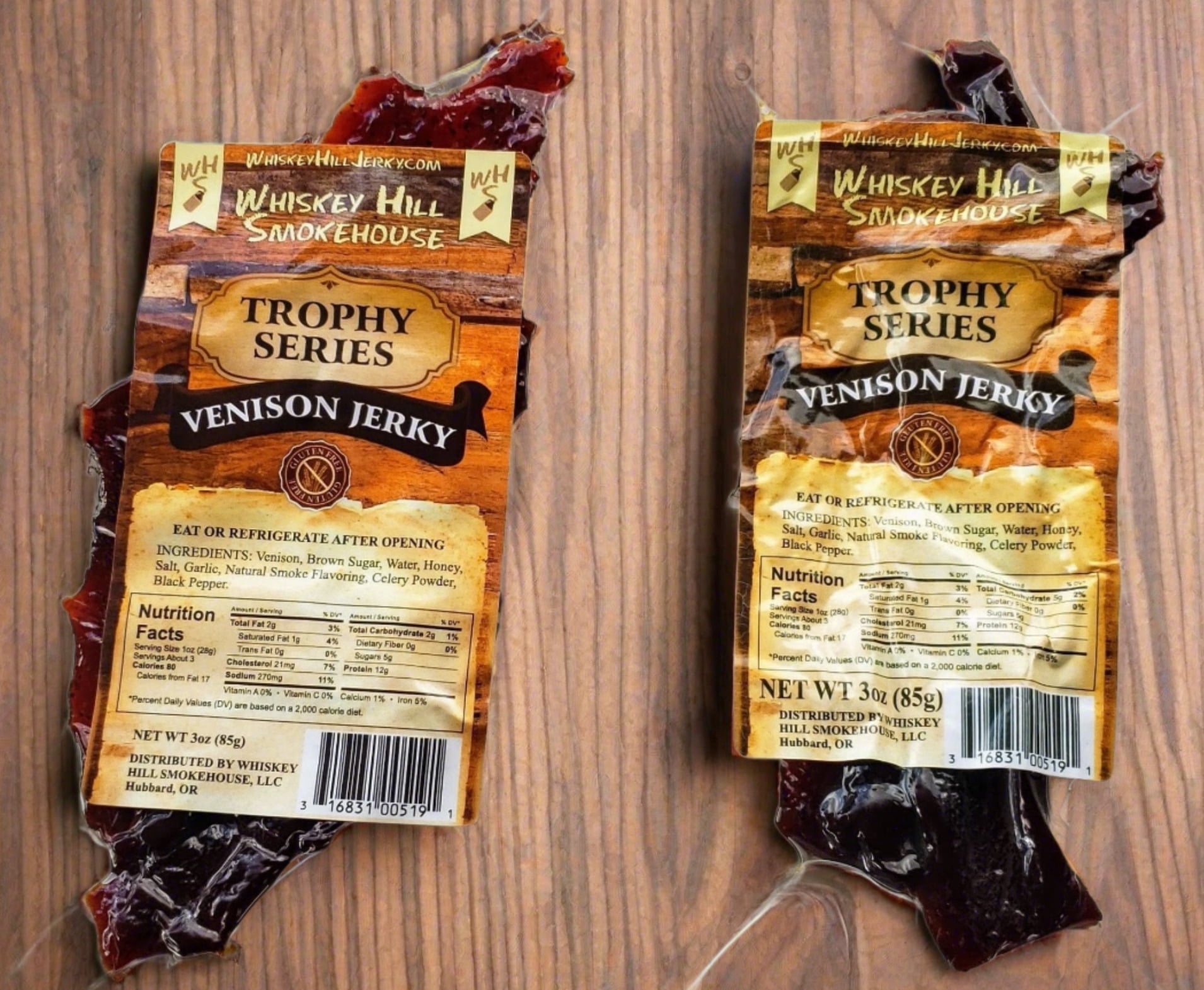 Whiskey Hill Smokehouse - Trophy Series Game Jerky - VENISON Jerky - 100% Venison (3oz)