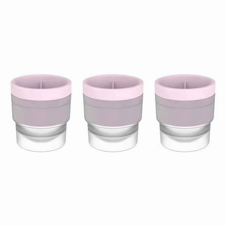 Ice Ball Maker 3PCS - Stackable Round Ice Cube Molds for Cocktails, Bourbon & Drinks - Large 2.4 Inch Sphere Mold with Lid Easy Release Silicone