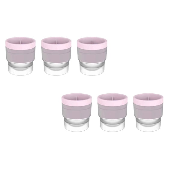Ice Ball Maker 6PCS - Stackable Round Ice Cube Molds for Cocktails, Bourbon & Drinks - Large 2.4 Inch Sphere Mold with Lid Easy Release Silicone