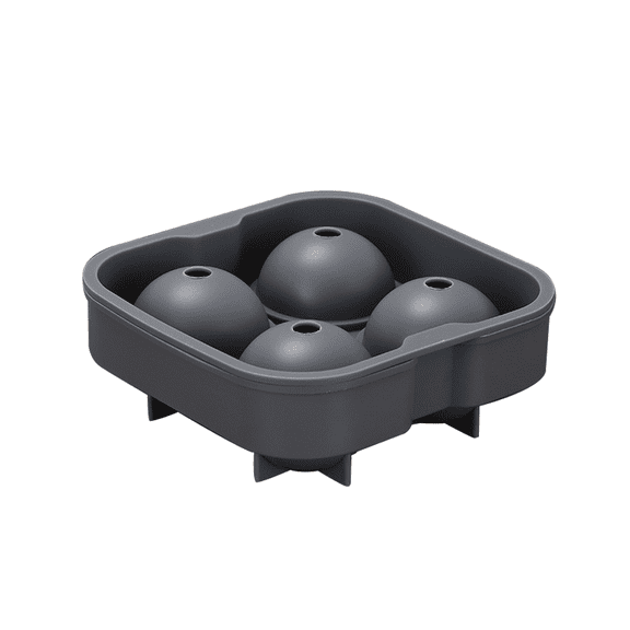 Whiskey Ice Ball Maker & Silicone Ice Cube Molds for Cocktails, Scotch and Bourbon - grey