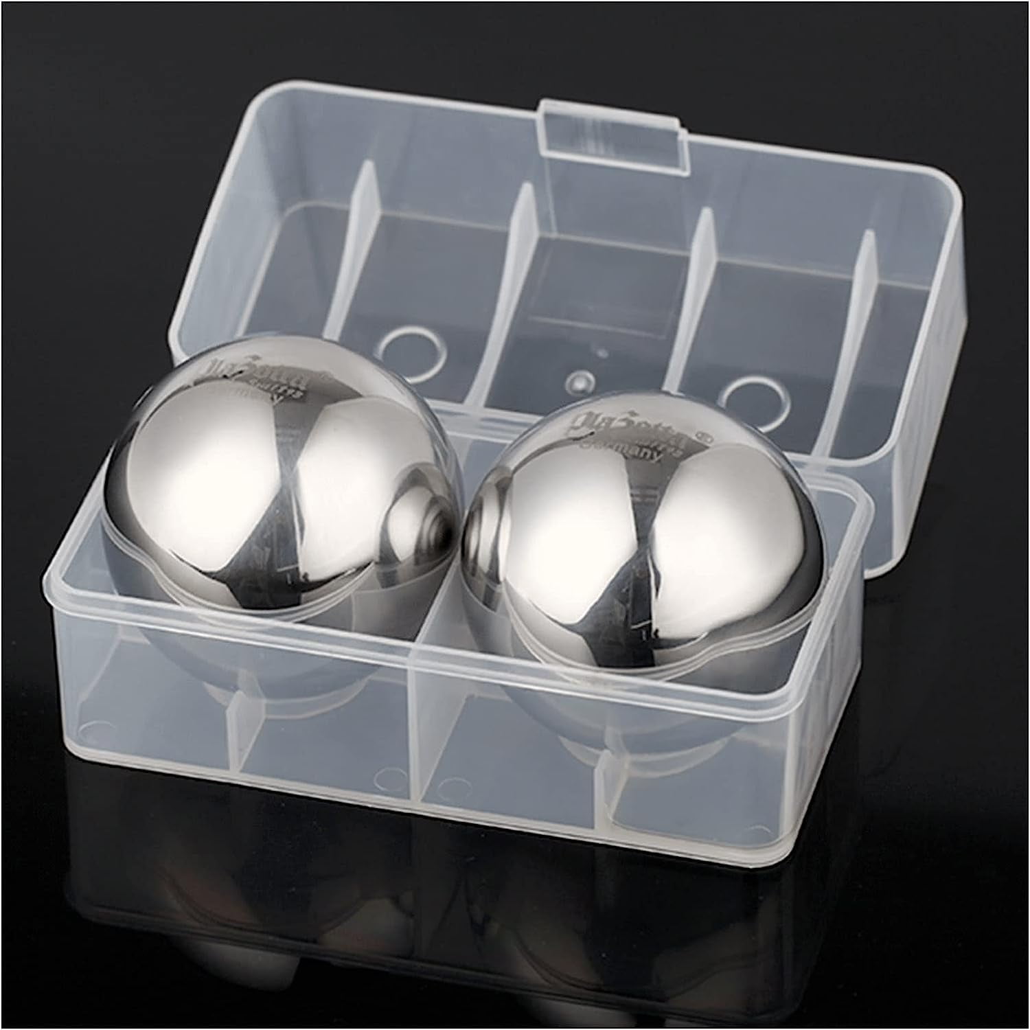 Whiskey Ice Balls Stainless Steel Ice Cubes for Drinks Chilling Set of
