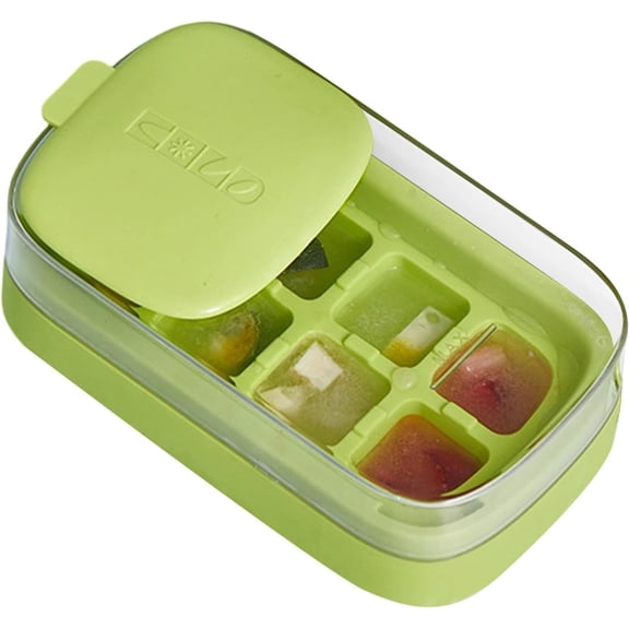 Whiskey Ice Cube Mold, Press Type With Lid Storage, 8 Cube Stackable Easy Release, For Freezer Beverage Coffee