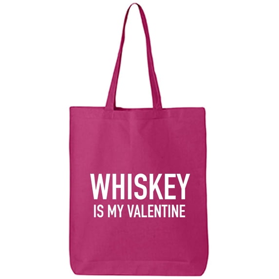 Whiskey Is My Valentine Cotton Canvas Tote Bag