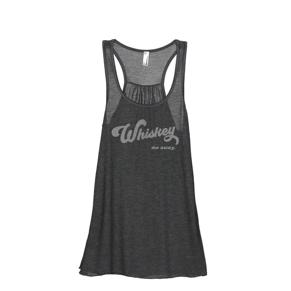 Whiskey Me Away Women's Fashion Sleeveless Flowy Racerback Workout Yoga Tank Top Charcoal Grey Large