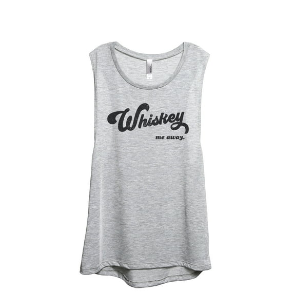 Whiskey Me Away Women's Fashion Sleeveless Muscle Workout Yoga Tank Top Sport Grey Medium