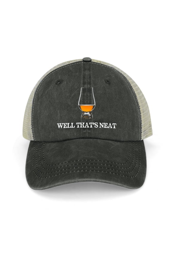 Whiskey Neat Black Hat Adjustable Funny Fashion Unisex Baseball Cap for Men Women