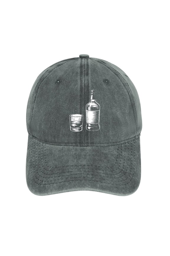 Whiskey Neat Gray Hat Adjustable Funny Fashion Unisex Baseball Cap for Men Women