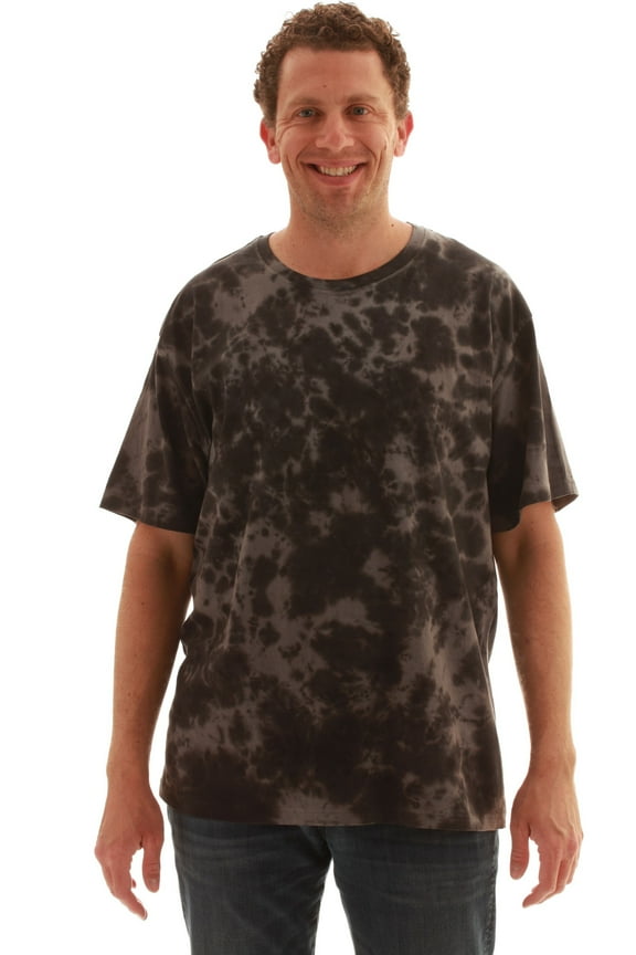 Men’s Tie Dye T-Shirt – Crew Neck Tee Shirt (Tie Dye Black, Small)